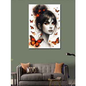 Kanvas Tablo Kelebek Kadın 100x140 cm
