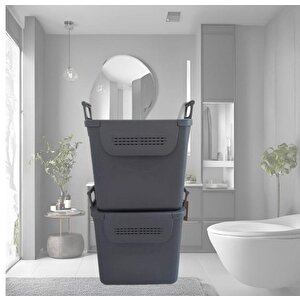 Geseus Motek  Mybox 2x30 Litre Kulplu Çok Amaçlı Organizer Saklama Kutusu-mt-35