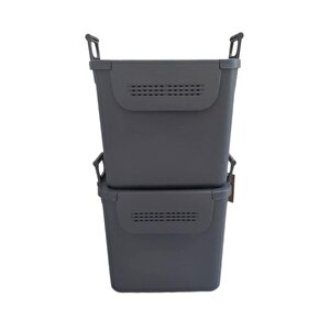Geseus Motek  Mybox 2x30 Litre Kulplu Çok Amaçlı Organizer Saklama Kutusu-mt-35