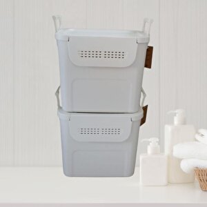 Geseus Motek  Mybox 2x30 Litre Kulplu Çok Amaçlı Organizer Saklama Kutusu-mt-35