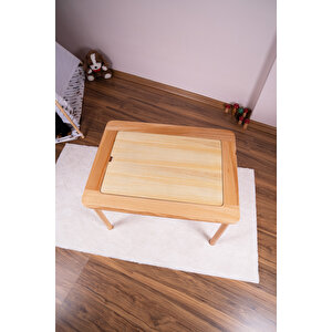 Montessori Çocuk Masa 1 adet Sandalye Seti Kara Tahtalı 58x78x45 cm