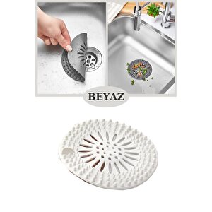 Süzgeçli Lavabo Banyo Küvet Tıkacı, Yuvarlak Evye Küvet Banyo Gider Kapağı Beyaz Renk