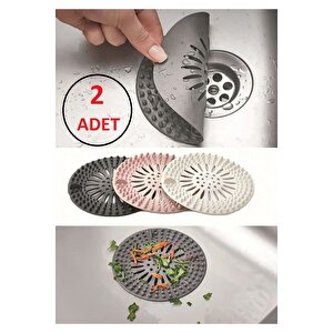 2 Adet Yuvarlak Renkli Silikon Süzgeç, Lavabo Ve Küvet Süzgeci, Lavabo Tıkacı, Düzenleyici