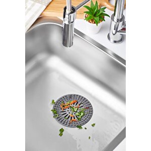 Süzgeçli Lavabo Banyo Küvet Tıkacı, Yuvarlak Evye Küvet Banyo Gider Kapağı Füme Renk