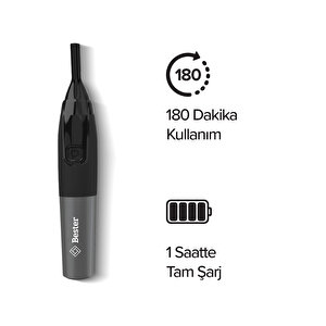 Ne8003 Işıklı Şarj Edilebilir Kulak Burun Tüy Kesme Makinesi