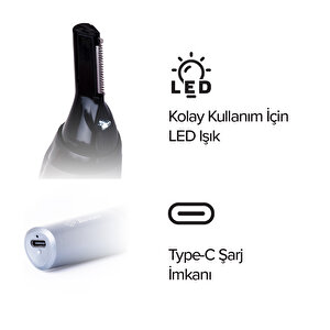 Bester Ne8003 Işıklı Şarj Edilebilir Kulak Burun Tüy Kesme Makinesi