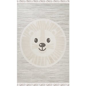 Bercario Kids 9274 Aslanlı Hayvan Figürlü Dokuma Çocuk Odası Yumuşak Bebek Odası Halısı