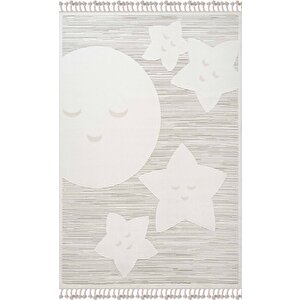 Bercario Kids 9273 Ay Yıldızlı Dokuma Çocuk Odası Halısı Yumuşak Bebek Odası Halısı