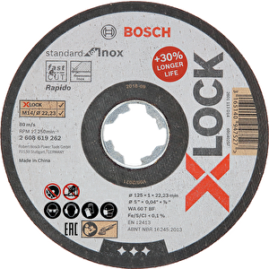 - X-lock - 125*1,0 Mm Standard Seri Düz Inox (paslanmaz Çelik) Kesme Diski (taş)