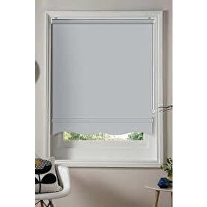 Gri Mat Etek Dilimli Stor Perde 220x260 cm