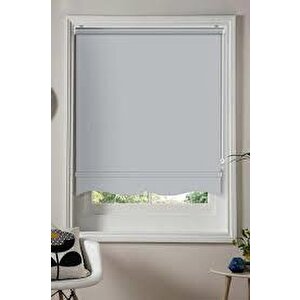 Gri Mat Etek Dilimli Stor Perde 190x250 cm