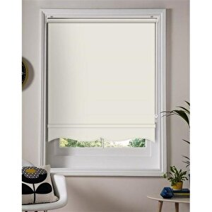 Krem Mat Etek Dilimli Stor Perde 200x220 cm