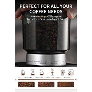 Vosco Dijital Espresso Kahve Değirmeni Ve Öğütücü