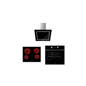 - Ankastre Siyah Cam Set ( Dlv 68660 Bk Tos Davlumbaz - Tb 6415 Ocak - Hlb 8400 Bk )