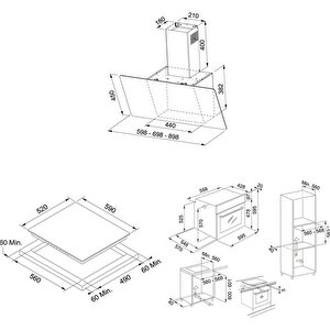 Siyah Ankastre Set (fpj 615 V Bk/ss- Fhr 604 C T Bk - Fsm 86 H Xs)