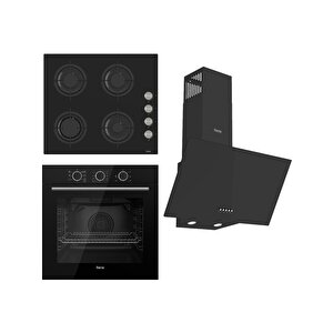 Flowart Basıc Serisi Siyah Set (cs205 + xe62cs +d086 )