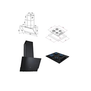 Chef 5 Premium Siyah Ankastre Set (atv 60 - Gbe 64002 - Hak 627 Bk)