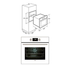 - Chef 6 Premium Ankastre Beyaz Set ( Atv 60 Beyaz - Gbe 64002 Kbc Wh - Hak627 Wh )
