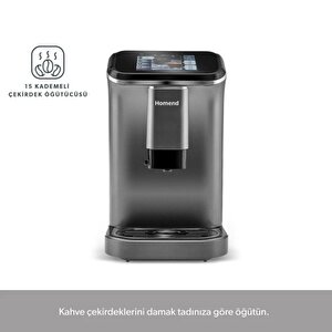 Homend Coffeebreak 5008h Çelik Kahve Öğütücülü, Süt Köpürtücülü, Dokunmatik Ekranlı Full Otomatik Espresso Makinesi