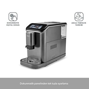 Homend Coffeebreak 5008h Çelik Kahve Öğütücülü, Süt Köpürtücülü, Dokunmatik Ekranlı Full Otomatik Espresso Makinesi
