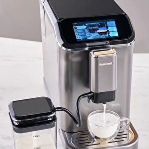 Homend Coffeebreak 5008h Çelik Kahve Öğütücülü, Süt Köpürtücülü, Dokunmatik Ekranlı Full Otomatik Espresso Makinesi