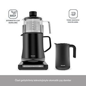 Smart Royaltea Plus 2 In 1 Otomatik Çay Ve Türk Kahve Makinesi Wifi Mat Siyah