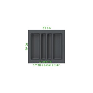Plastik Kepçelik 60 Cm - Antrasit