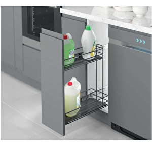 Ahşap Tablalı Yandan Tls.raylı Deterjanlık - 16 Cm (fr.)-antrasit