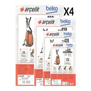 Eti̇caretarena 4 Paket 20 Adet Beko Bks 2240 Süpürge Modeli 5 Adet Toz Torbası Tt420 T