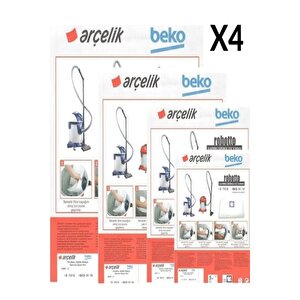 Eti̇caretarena 4 Paket 20 Adet Arçelik S 7610 Süpürge Modeli 5 Adet Toz Torbası Robotto