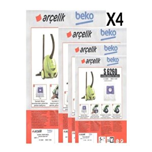 Eti̇caretarena 4 Paket 20 Adet Arçelik S 6260 Süpürge Modeli Toz Torbası S 6260