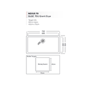 Evye Nexus 70x40 Beyaz