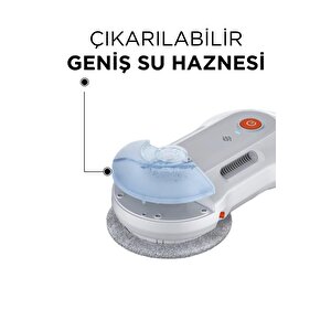 S8 Beyaz Su Püskürtmeli Uzaktan Kumandalı Mobil Ap Control Cam Temizleme Robotu