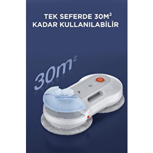 S8 Beyaz Su Püskürtmeli Uzaktan Kumandalı Mobil Ap Control Cam Temizleme Robotu