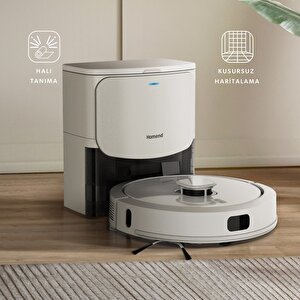 Homend Alex Laser Power + 1287h Beyaz Toz Hazneli Moblu Robot Süpürge
