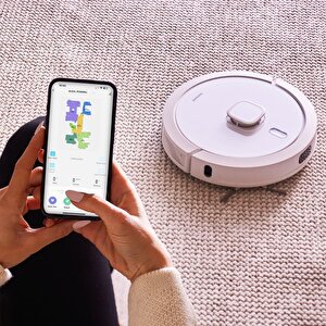 Homend Alex Laser Power + 1287h Beyaz Toz Hazneli Moblu Robot Süpürge