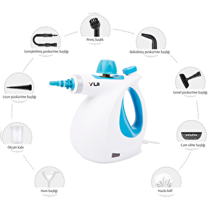 Nv602 Mini Steam Cleaner Çok Fonksiyonlu 9 Parça Buharlı Temizlik Makinesi -buharlı Temizleyici