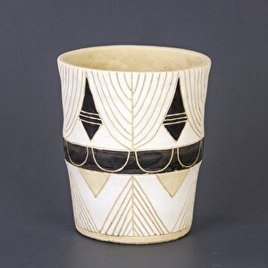 Yuvarlak Beton Saksı Beyaz 19x24.5 Cm