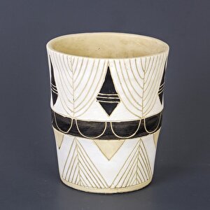 Yuvarlak Beton Saksı Beyaz 19x24.5 Cm