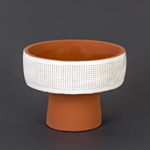 Delikli Beton Saksı Beyaz 19.5x16.5 Cm