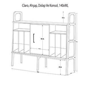 Claro Ahşap, Dolap Ve Konsol, 140x90, Natural Renk, Cpt4701-140 Natural