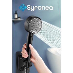 Mat Siyah Turbo Pervaneli Banyo Duş Başlığı 5 Fonksiyonlu Başlık
