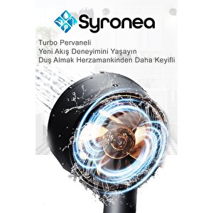 Mat Siyah Turbo Pervaneli Banyo Duş Başlığı 5 Fonksiyonlu Başlık