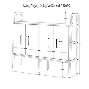 Astre Ahşap, Dolap Ve Konsol, 140x90, Natural Renk, Cpt4709-140