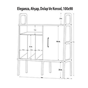 Eleganza Ahşap, Dolap Ve Konsol, 100x90, Tik Renk, Cpt4679-100