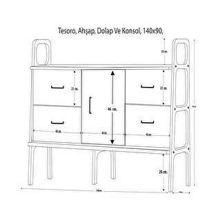 Tesoro Ahşap, Dolap Ve Konsol, 140x90, Ceviz Renk, Cpt4707-140