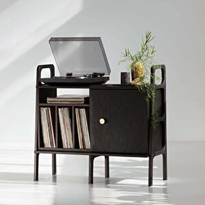 Black Masif Ahşap, 100x90, Dolap Ve Pikap Standı, Siyah Renk, Cpt4689-100