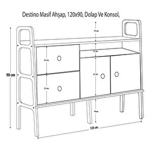 Destino Ahşap, 120x90, Dolap Ve Konsol, Cpt4708-120