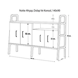 Notte Ahşap, Dolap Ve Konsol, 140x90, Natural Renk, Cpt4713-140