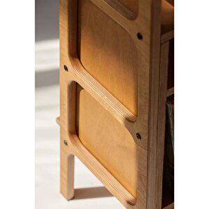 Legno Ahşap Kitaplık Ve Raf Ünitesi, 120x90, Tik Renk, Cpt4694-120